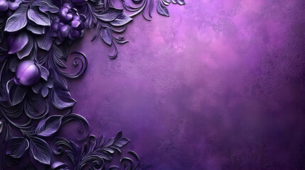 A textured purple background with floral elements, suitable for design or decoration.