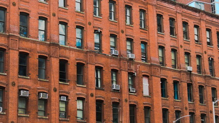 brick wall with windows