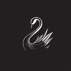 Swan in cartoon, doodle style . Image for t-shirt, web, mobile apps and ui. Isolated 2d vector illustration in logo, icon, sketch style, Eps 10, black and white. AI Generative