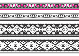Flower And geometric Border Design Pattern.