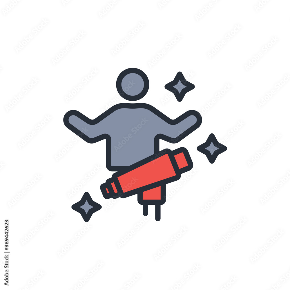 Poster astronomer icon. vector.editable stroke.linear style sign for use web design,logo.symbol illustratio