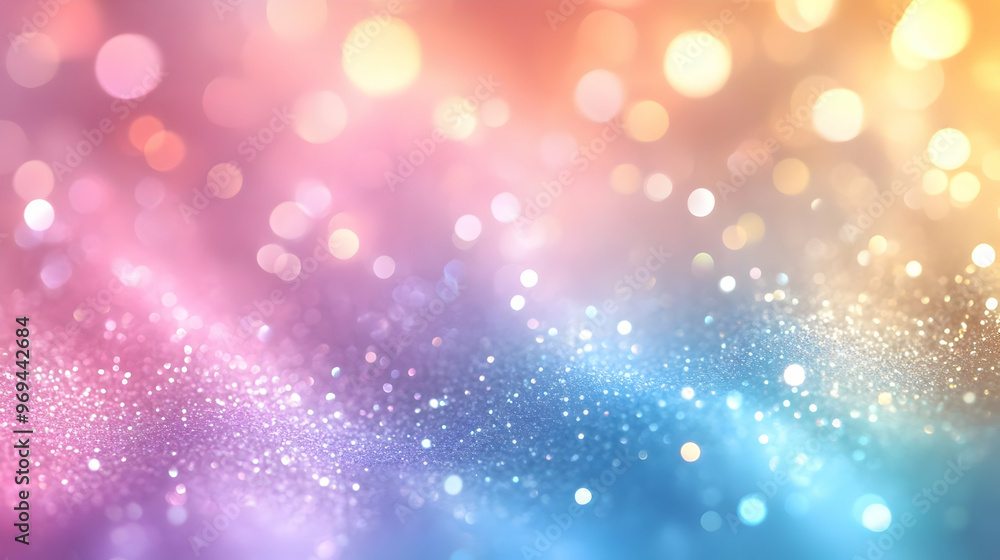 Aufkleber a vibrant abstract background with colorful bokeh and shimmering light effects.