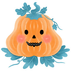 Happy Halloween collection pumpkins. halloween pumpkin with spooky face