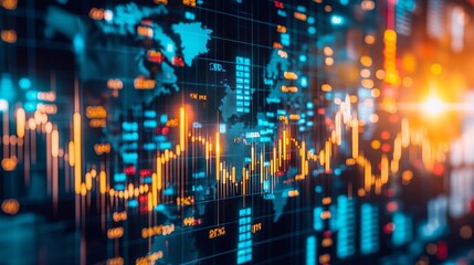 Obraz premium Digital Tapestry of Economic Connections