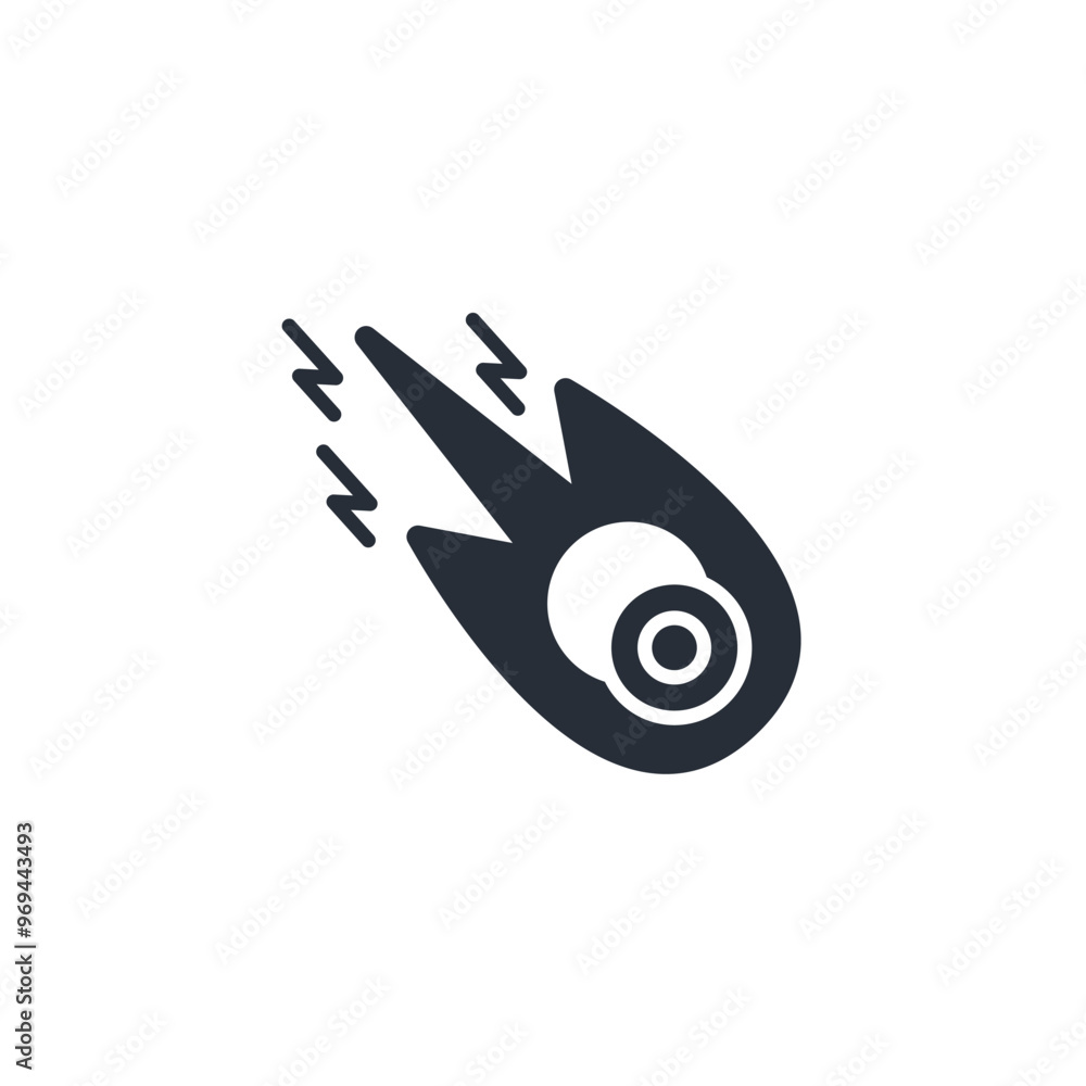 Poster comet icon. vector.editable stroke.linear style sign for use web design,logo.symbol illustration.