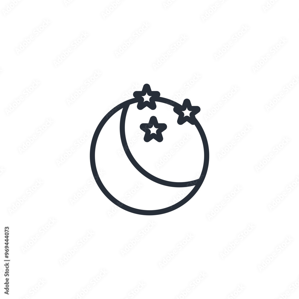 Poster moon icon. vector.editable stroke.linear style sign for use web design,logo.symbol illustration.