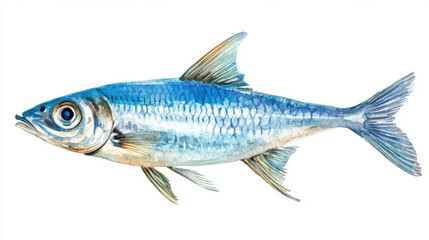 Watercolor Fish Illustration.
