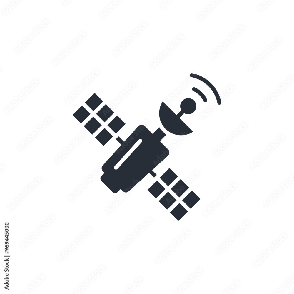 Poster satellite icon. vector.editable stroke.linear style sign for use web design,logo.symbol illustration