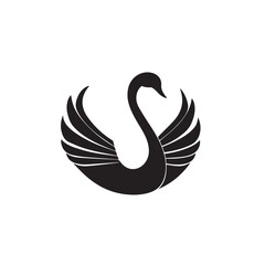 Naklejka premium Swan in cartoon, doodle style . Image for t-shirt, web, mobile apps and ui. Isolated 2d vector illustration in logo, icon, sketch style, Eps 10, black and white. AI Generative
