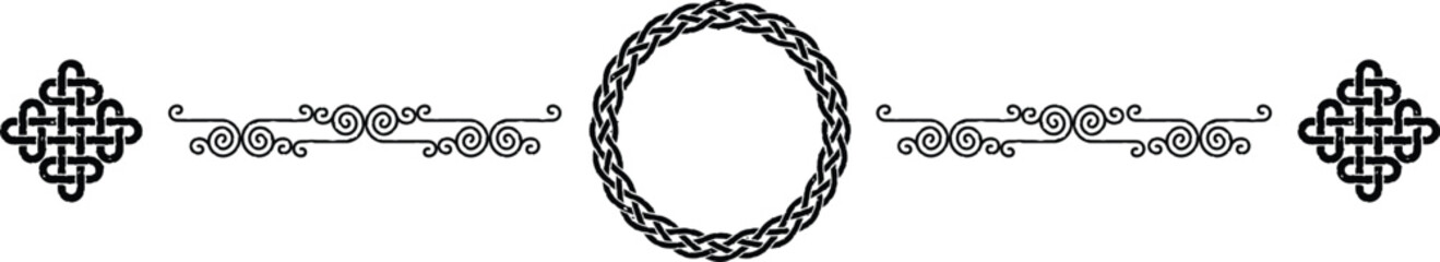 Celtic Header - Curved Lines - Knot Ends - Knot Ring
