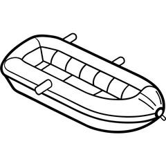 inflatable boat outline coloring book page line art drawing