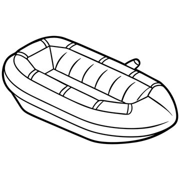 recommend clip art: inflatable boat outline coloring book page line art drawing