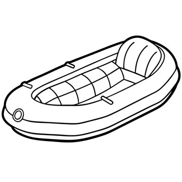 recommend clip art: inflatable boat outline coloring book page line art drawing