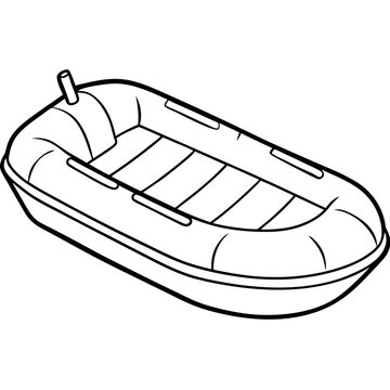recommend clip art: inflatable boat outline coloring book page line art drawing