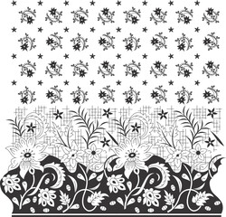 Flower Design Pattern, background, texture, border, fabric.