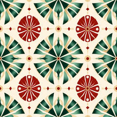 Colorful floral seamless pattern vector illustration for wallpaper design ,tile pattern , Generated By Ai