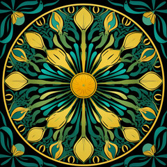 Colorful floral seamless pattern vector illustration for wallpaper design ,tile pattern , Generated By Ai