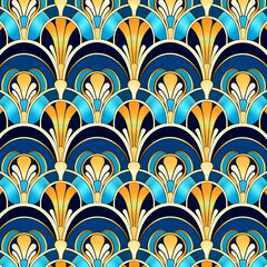 Colorful floral seamless pattern vector illustration for wallpaper design ,tile pattern , Generated By Ai