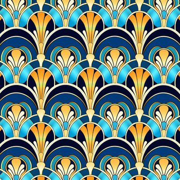 Colorful floral seamless pattern vector illustration for wallpaper design ,tile pattern , Generated By Ai