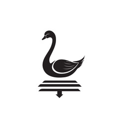 Swan in cartoon, doodle style . Image for t-shirt, web, mobile apps and ui. Isolated 2d vector illustration in logo, icon, sketch style, Eps 10, black and white. AI Generative