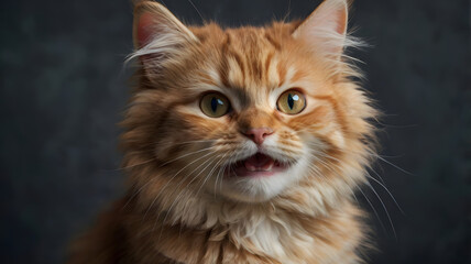 Obraz premium Beautiful tabby kitten with bright green eyes, a fluffy white fur, and playful whiskers, posing for a portrait