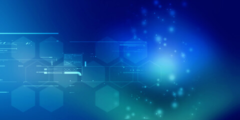 2d illustration Abstract futuristic electronic circuit technology background