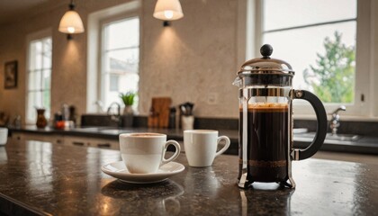 Fototapeta premium Coffee Time in a Modern Kitchen