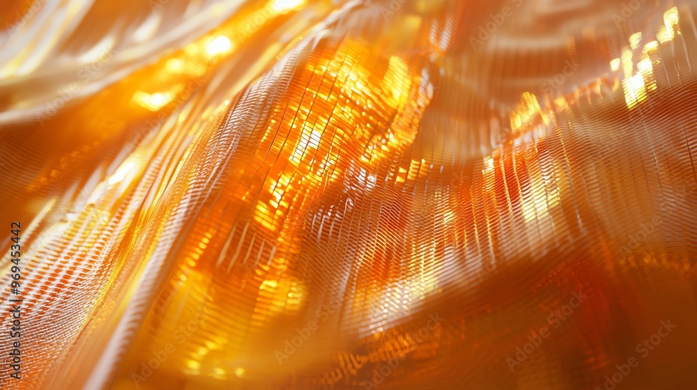 Poster Abstract texture featuring shimmering orange hues and flowing patterns, ideal for backgrounds or creative design projects.