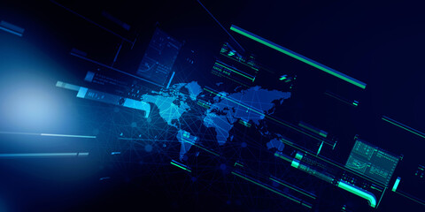 2d illustration world map abstract background
