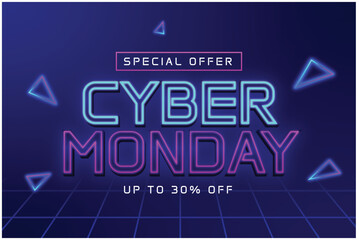 Obraz premium Special offer Cyber Monday editable text effect template