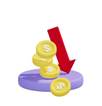 recommend clip art: Money Inflation. Financial and economic crisis. Profit and Loss on Inflation. Business profits are too low. 3D render