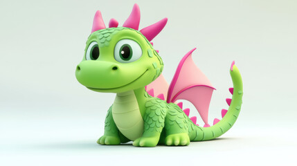 Fototapeta premium Cute Green Dragon.