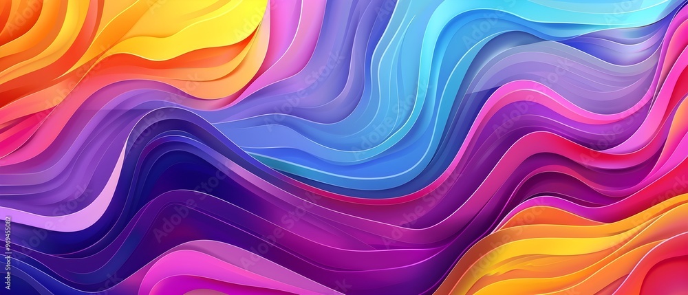 Poster A mesmerizing tapestry of vibrant, undulating waves, creating a dynamic and visually stimulating experience. The interplay of colors and shapes evokes a sense of energy and movement.