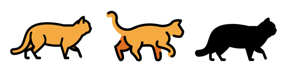 The cat is walking. Vector drawing of a cat who is going about his business