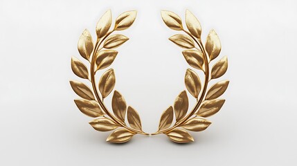 Prestigious Golden Laurel Wreaths - 3D Award Concept Illustration on White Background