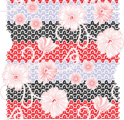 Flower Wave Design Pattern For background, Texture, Fabric .