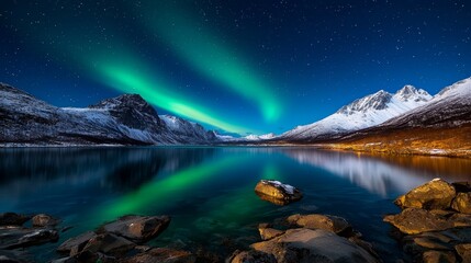Captivating celestial aurora borealis in a starry night sky, black and white, line art, mesmerizing, cosmic, northern lights, ethereal ::1.1 snow-capped mountains, reindeer, igloos, stargazing,