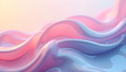 Abstract pastel-colored waves or fabric folds in shades of pink, blue, and purple against a soft background