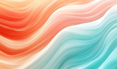 abstract white,  green, teal and orange colorful  wave background