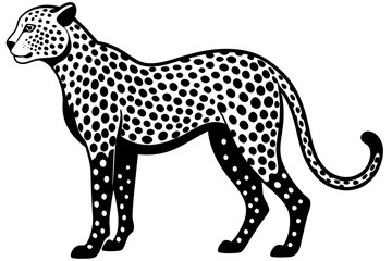 A wild animal vector illustration shows a cute leopard silhouette in a nature-inspired design