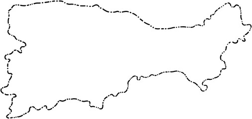 dash line doodle freehand drawing of capri island map.