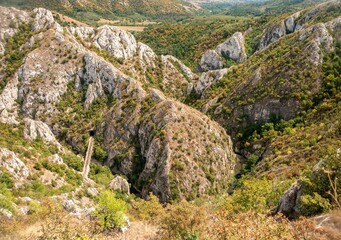 Aerial view of Rgotski Kamen Canyon, Serbia
