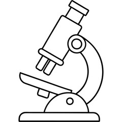 microscope in a doodle style outline coloring book page line art drawing