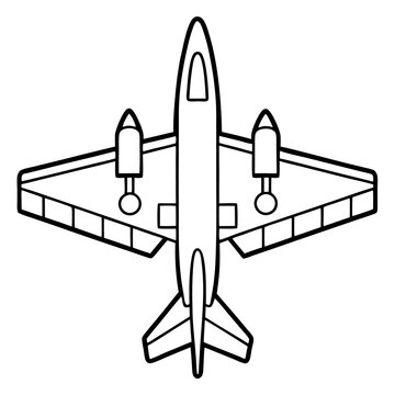 recommend clip art: military airplane outline coloring book page line art drawing