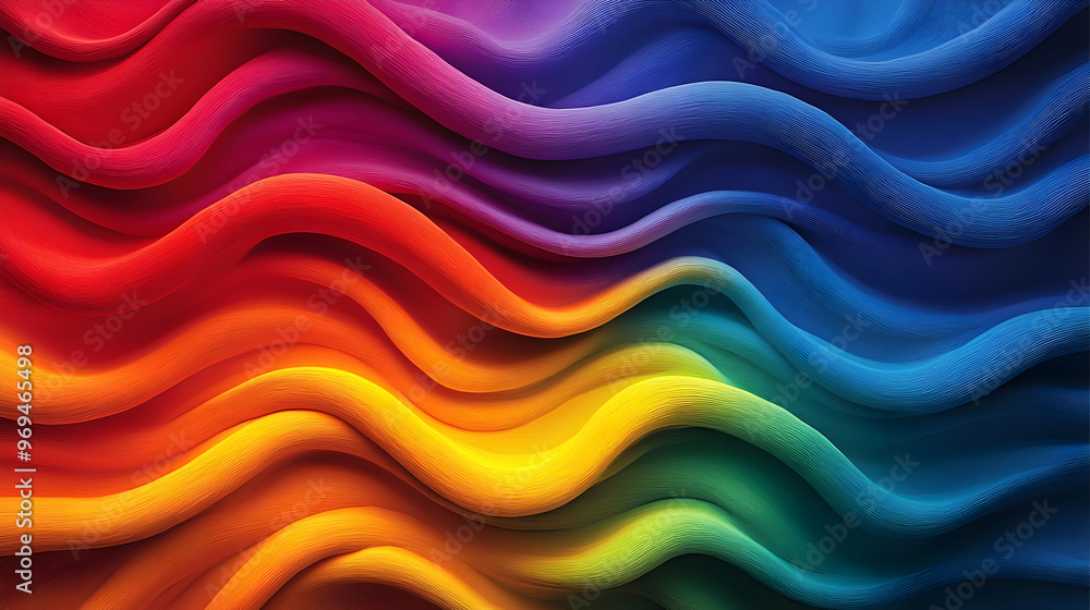 Aufkleber a vibrant wave of colorful patterns showcasing fluid motion and harmony.