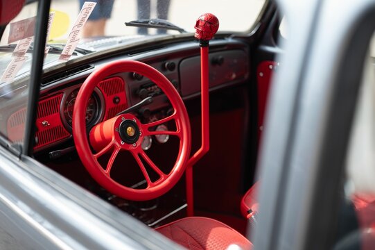 Detail of the interior of a Volkswagen type 1