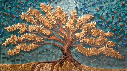 Mosaic Tree Art Wall Decor