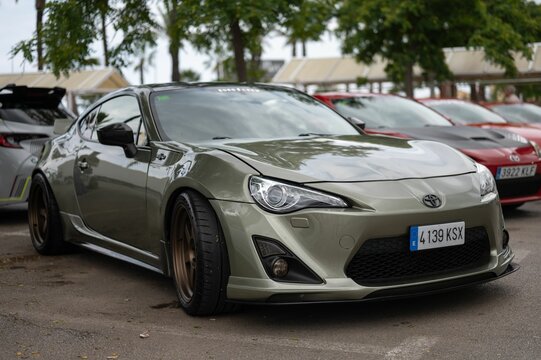 Front view of the iconic first-generation Japanese sports car Toyota GT86,