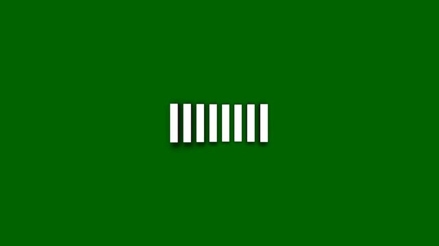 White rectangle progress loading bar UI indicator animation on Green screen. 4k video loop animation.