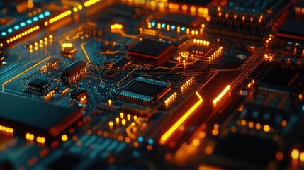 Obraz premium Computer Motherboard Close-Up